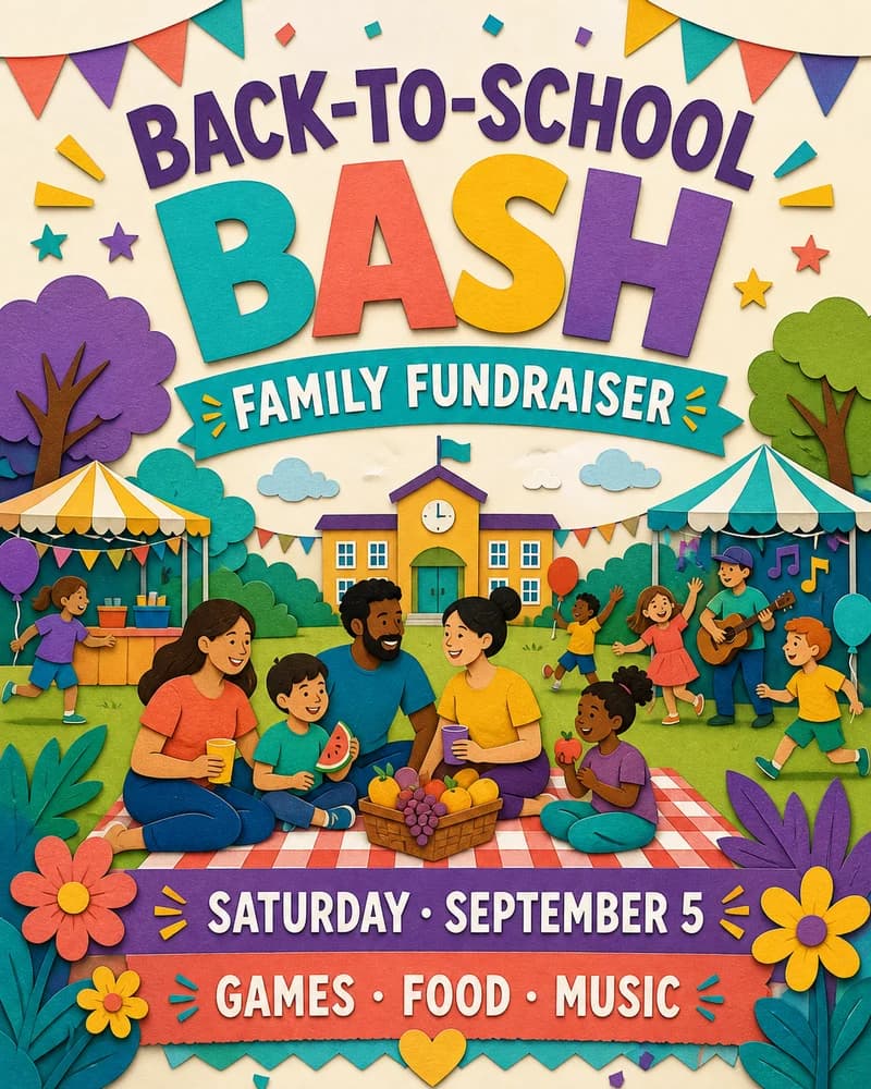 School fundraiser flyer